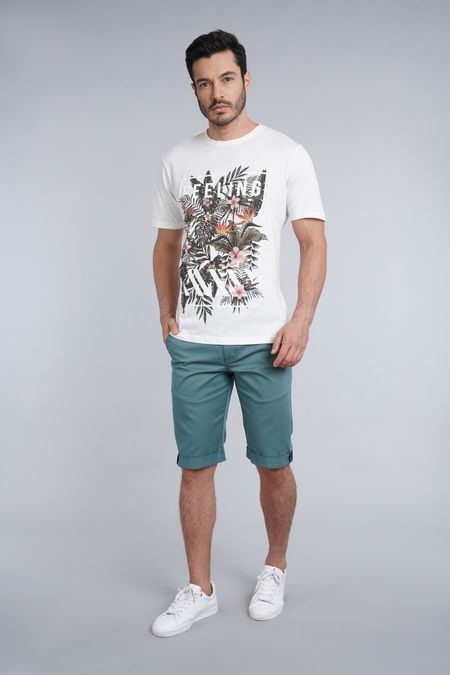 outfit bermuda verde hombre