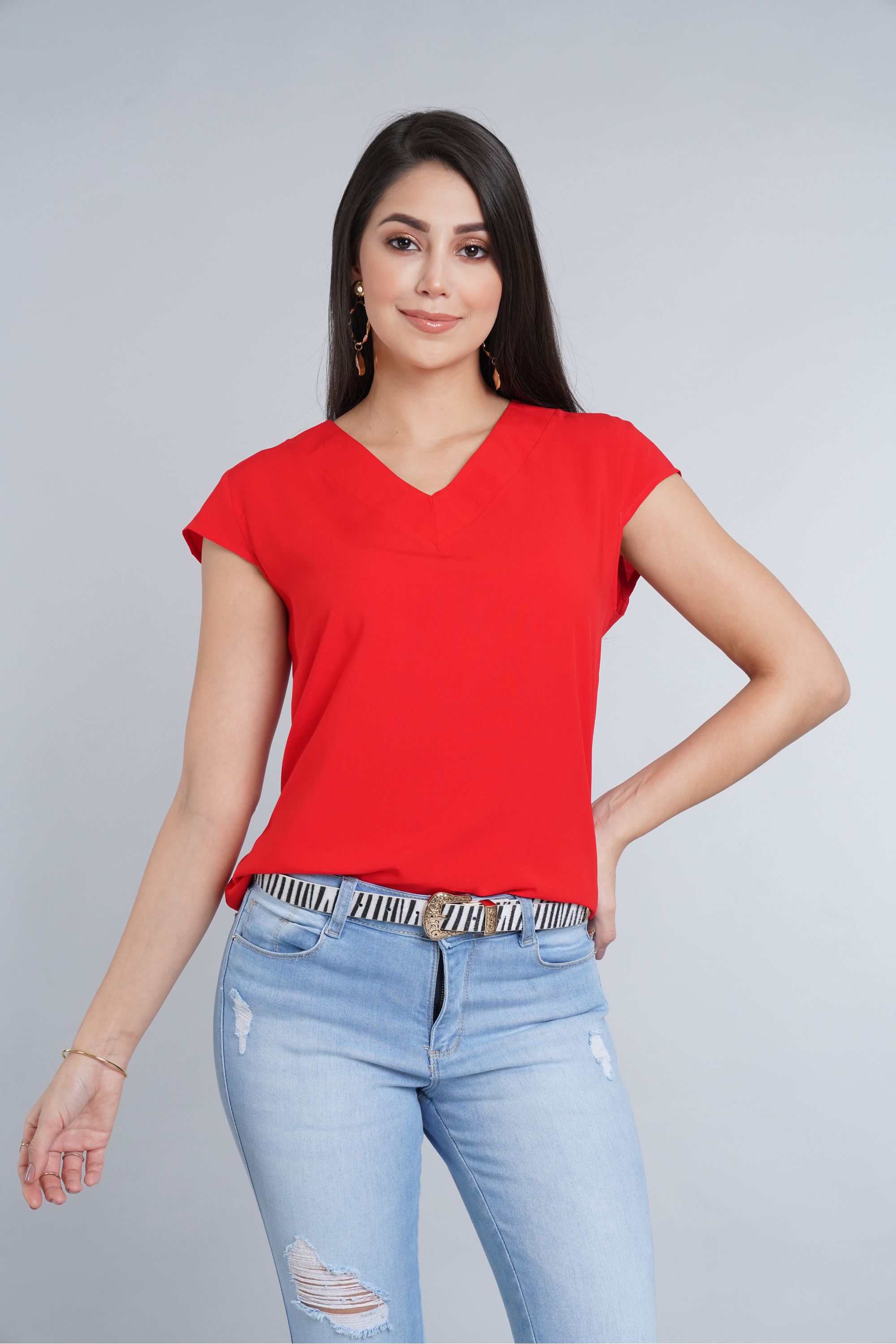 blusas de color rojo