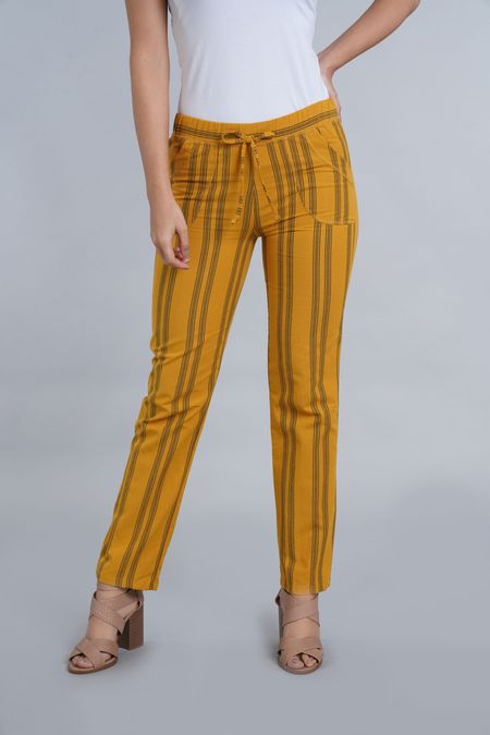 Pantalón Cargo Sarga Ocre Mujer | Pantalones INSIDE — \u200eCNRI