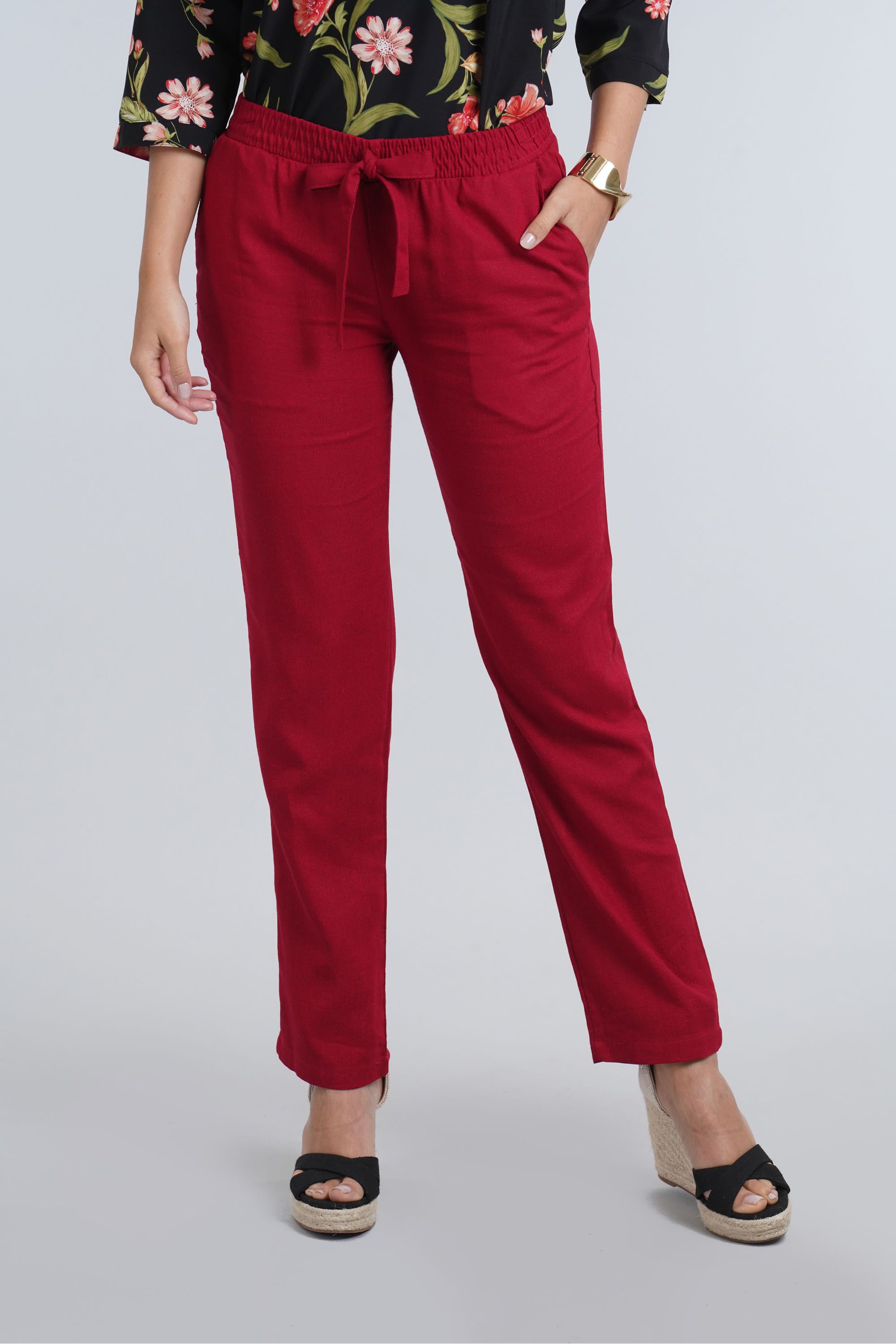 pantalones vinotintos