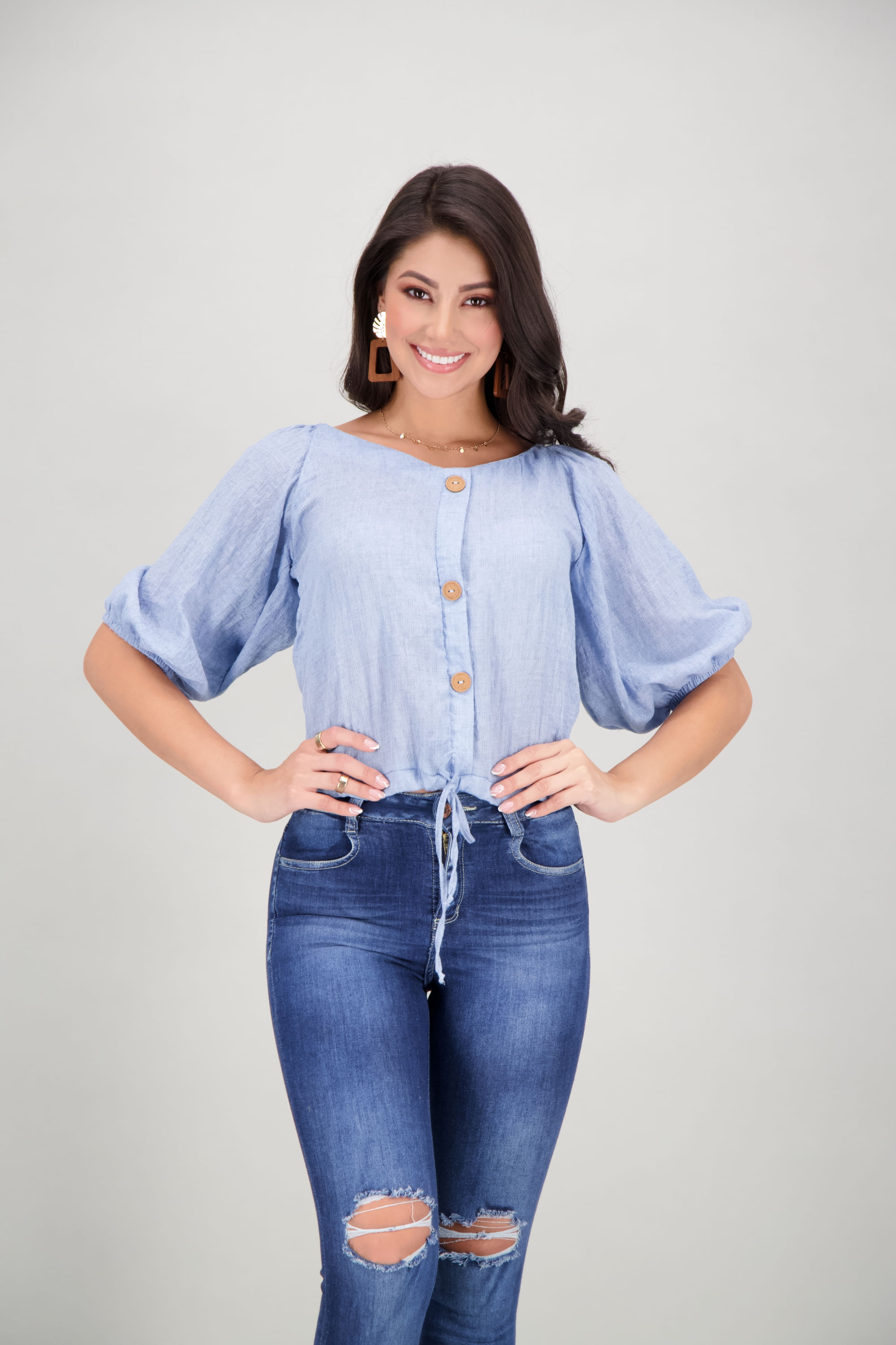 blusas color azul cielo